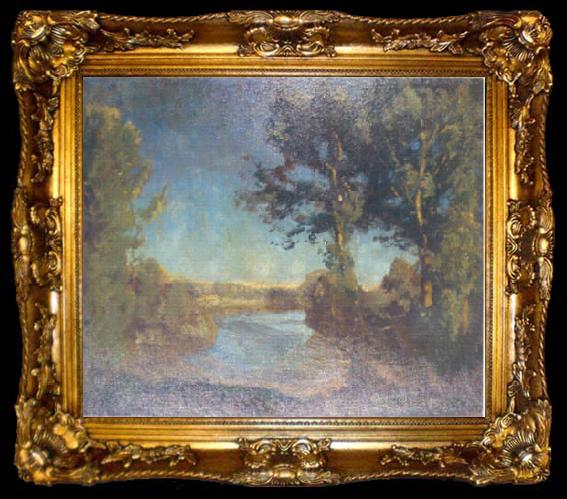 framed  Otto Reiniger Neckar landscape, ta009-2